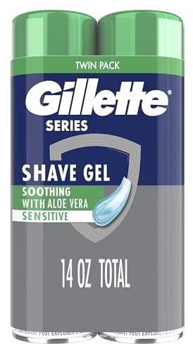 Gillette Series 3X Action Shave Gel, Sensitive Twin Pack, 7 Oz (Pack of 2)