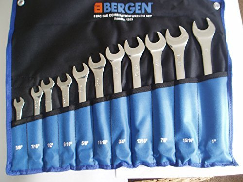 BERGEN 11pc SAE/AF COMBINATION SPANNER WRENCH SET 3/8 - 1 B1853 by Bergen