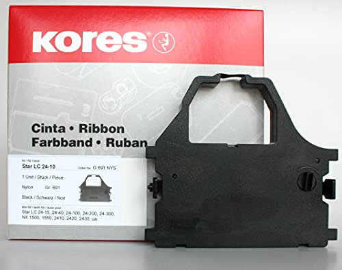 Kores - Nylon-Farbband für Nadeldrucker, Schwarz, kompatibel mit Star LC 24/10