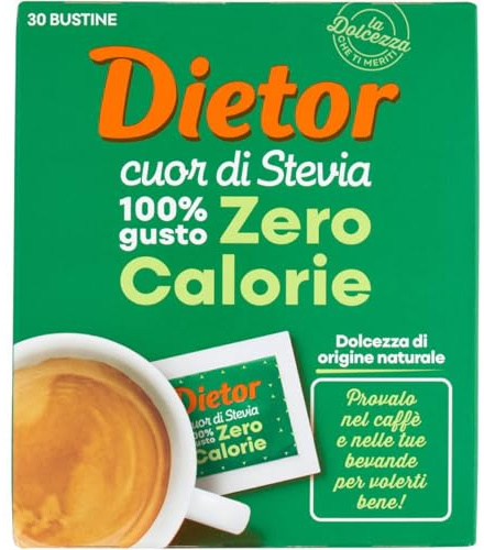 Süßstoff Dolcificante Ipocalorico Con Estratto Di Foglie Di Stevia Cuore Naturale 30 Bustine