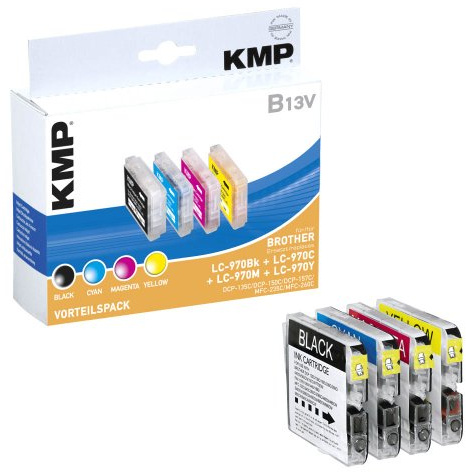 KMP know how in modern printing Multipack für Brother DCP-135C/DCP-150C, B13V, Set