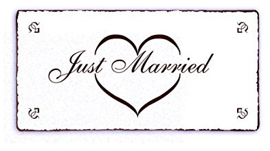 SCHILD Dekoschild « HOCHZEIT - just married » Shabby Vintage Holzschild Türschild