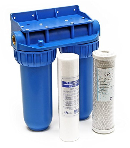 Naturewater Filtro dell'acqua a 2 livelli NW-BR10B2, con cartucce filtranti da 254 mm, attacco tubo 20,67 mm