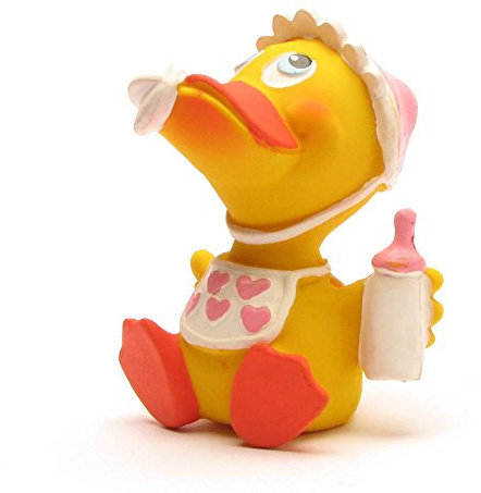 DUCKSHOP I Quietscheentchen Baby Mädchen I Badeente I L: 8 cm