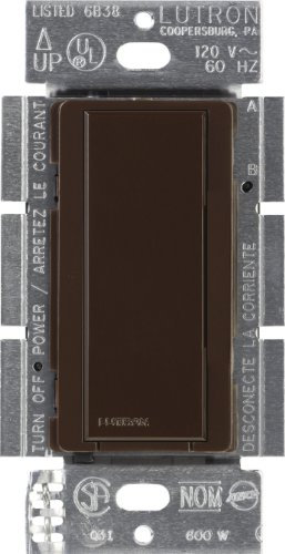 Lutron Digital Dimmer Switch for Halogen and Incandescent Bulbs, 120-Volt/8-Amp, Single-Pole or Multi-Location, MA-S8AM-BR, Brown