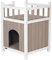 Trixie 44093 natura Cat's Home mit Balkon, 45 × 65 × 45 cm, grau/weiß
