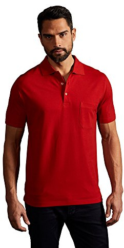Heavy Poloshirt mit Brusttasche Herren, Rot, XL