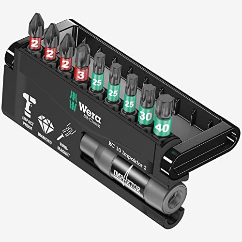 Wera - Diamond Coated Bit Set 9Pc (Ph/Tx) Impaktor, 8751/67-9/Imp D - 5057682002