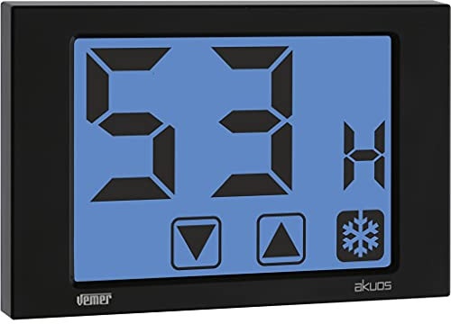 VEMER VE477600 AKUOS - Umidostato Igrostato Digitale Touch Screen da Parete, Alimentazione 230V, Nero