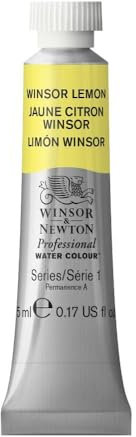 Winsor & Newton Aquarelle Professionnel - Peinture Aquarelle, Haute Luminosité, Résistante à la Lumière, Qualité Archive, Tube de 5 ML, Couleur Jaune Citron Winsor