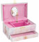 goki 15555 Musikspieldose Ballerina, Schmuckschatulle mit Spiegel, Spieluhr Melodie 'Schwanensee', Maße 19 × 11,3 × 9,7 cm, Rosa