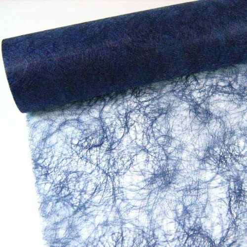 25m Sizoflor ® Original Tischband Tischläufer Tischdeko Faserseide 30cm / 300mm, Farbe:dunkelblau