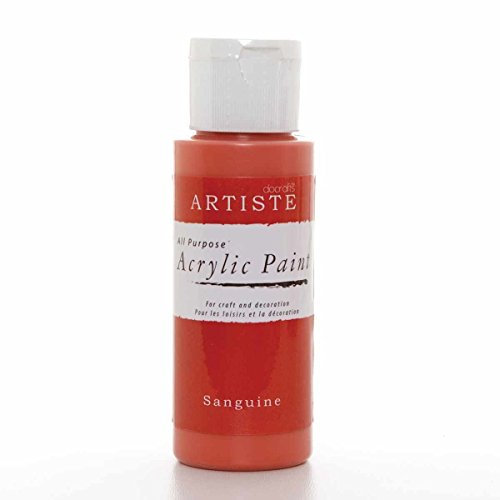 Artiste Acrylic Paint 59ml 2Oz Sanguine, Quick-Drying Professional Art, Craft and Hobby Artists Paint, Vibrant Colour, Water-Based Paints Cover All Surfaces with Ease, Ideal for Travel Artists