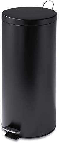Honey Can Do 30l Round Black Matte can with Bucket, 30-Liter 8-Gal