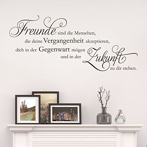 Wandtattoo Freunde sind die Menschen (Farbe schwarz/Größe 60x26cm)