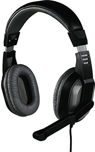 Hama PC Headset Offbeat mit Mikrofon (Over-Ear, Stereo, Lautstärkeregler und Mute-Taste am Kabel, 2 m Kabellänge, 3,5 mm Klinke) schwarz