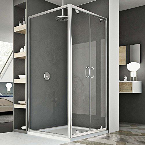 Cabine Douche 90x100 AP. 100 CM H185 trasparente modèle Sintesi Duo 2 Portillons