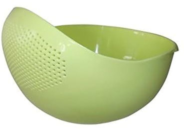 Japanese Design 2.1Qt (2L) Design Rice Washer Strainer Colanders for Cleaning Vegetable, Fruit, Pasta (Small, Green)