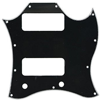 kaish Standard SG Special Full Face Gitarre Pickguard mit P90 Tonabnehmer Loch schwarz 3-lagig