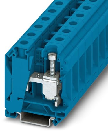 PHOENIX CONTACT UK 35 N BU feed-through terminal block, screw connection, 2 connections, 10 mm² - 35 mm² cross-section, 8-2 AWG, 16 mm width, blue, 50 pieces
