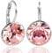 NOBEL SCHMUCK Silber-Ohrringe Rosa hochwertige Kristalle 925 Silver Light Rose