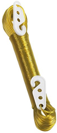 WÄSCHELEINE 20m rutschfest Ø1,5mm mit 2X Haken Stahleinlage Camping Wäsche Leine 4-Varianten 54 (Gelb)