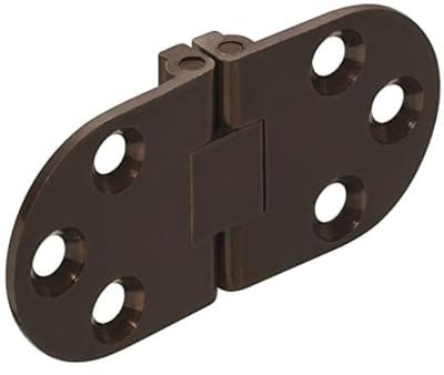 Gedotec Charnière Table Pliante - Pour Table de Cuisine, Machine à Coudre, Meuble Bureau, Plateau Rabattable - Charnière Invisible Plate en Métal Acier Nickelé - Laiton Bronzé -30x65mm -1 Pièce