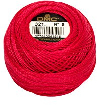 MCD DMC Pearl Cotton Balls, Size 8, Christmas Red