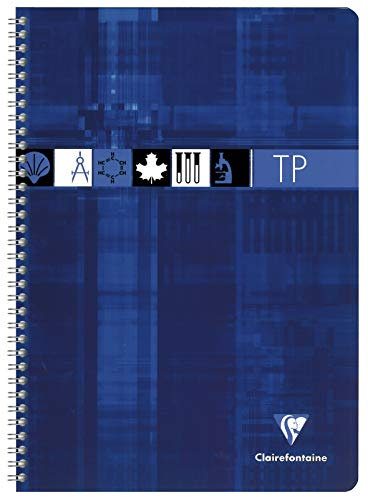 Clairefontaine 8937C - Packung mit 10 Heften, mit Spiralbindung, ideal für wissenschaftlichen Fächer, DIN A4 21x29,7 cm, 40 Blatt, französische Lineatur 90g / blanko 125g, farbig sortiert, 1 Pack
