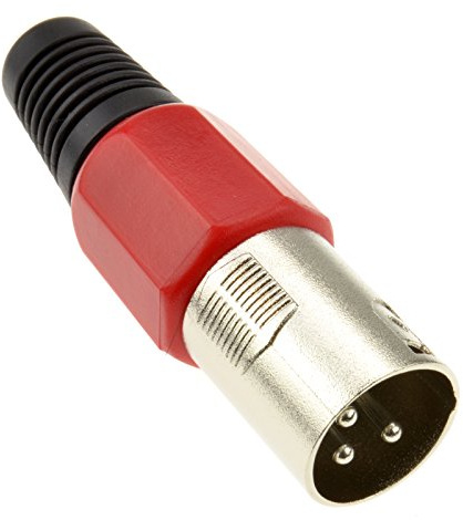 kenable XLR 3 Pin Male Microphone Solder Termination Plug for 8mm Cables Red
