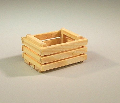Kimmerle Miniatur Obstkiste aus Holz. Natur. 3,5x2,5 cm. Weihnachtskrippe Dekoration