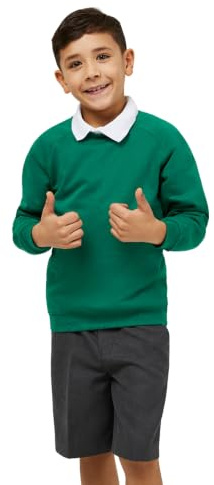 Trutex Kids School Sweatshirt | Crew Neck Cotton-Rich Standard Fit School Uniform Jumper for Boys and Girls