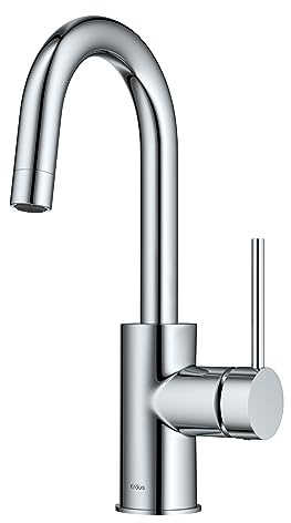 KRAUS Oletto Single Handle Kitchen Bar Faucet in Chrome Finish, KPF-2600CH