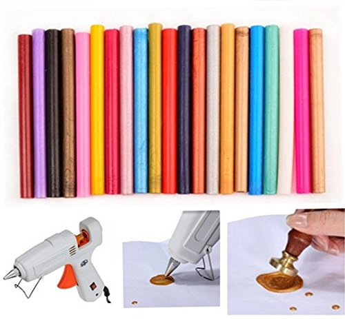 12 Stück 23 Farben Vintage-Klebepistolen-Siegelwachs für Wachssiegel, Stempel-Kunst, Hochzeitseinladungen, Geschenkkarten Aristocratic Gold