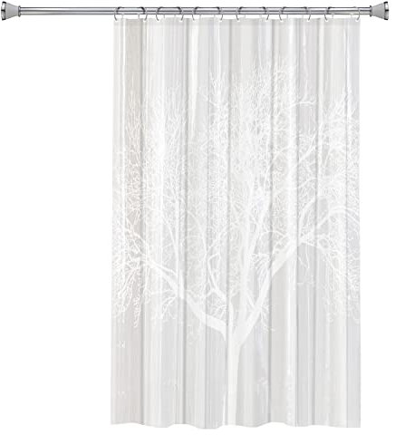 Splash Home Pearl Tree - Fodera per Doccia in PEVA, Calibro 4, per Bagno e Vasca da Bagno, nessun Odore Chimico, Impermeabile, con 12 Fori per Occhielli in Metallo antiruggine, 188 x 183 cm