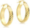 CARISSIMA Damen-Ohrringe 9 karat gelb Gold Diamond Cut Thick Band Creole