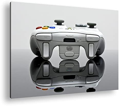 deyoli fantastischer Xbox Controller im Format: 80x60 als Leinwandbild, Motiv fertig gerahmt auf Echtholzrahmen, Hochwertiger Digitaldruck mit Rahmen, Kein Poster oder Plakat