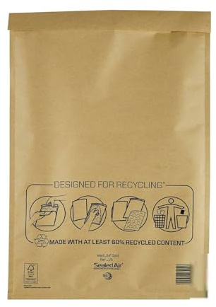 50x Mail Lite GOLD J/6 (300mm x 440mm) Bubble Lined Envelopes