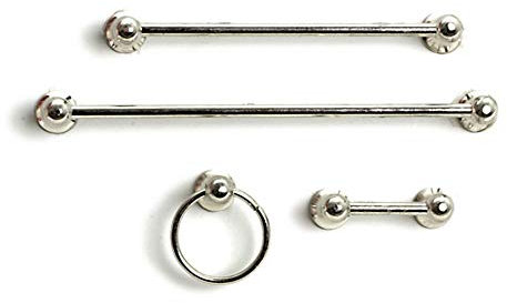 Town Square Miniatures Dolls House Chrome Towel Rail & Toilet Roll Fittings Set Bathroom Accessory