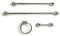 Town Square Miniatures Dolls House Chrome Towel Rail & Toilet Roll Fittings Set Bathroom Accessory