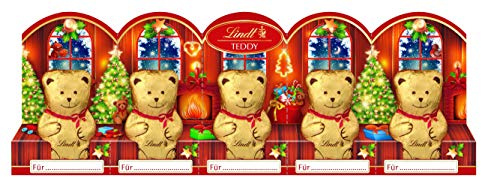 Lindt Mini-Teddy Weihnachten | 50g | Niedliche Schokoladenfiguren aus zarter Vollmilch | Weihnachtsgeschenk für Kinder | Ideal für Nikolaus, Adventskalender & kleine Überraschungen