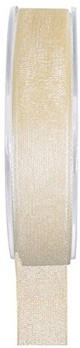 Band Schleifenband 15 mm x 20 m ivory - Dekoband Organzaband - 2558.15