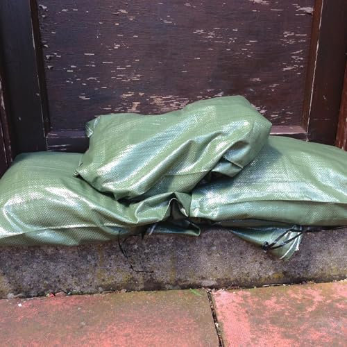 Yuzet 10x Green Woven Polypropylene Sandbags For Flood Defence
