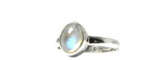 Art Gecko - 925 Sterlingsilber Silber Oval Mondstein