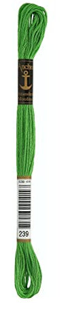 Anchor Sticktwist 4635000-00239 laubgrün Stickgarn, 100 % Baumwolle
