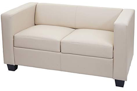 Mendler 2er Sofa Couch Loungesofa Lille - Kunstleder, Creme