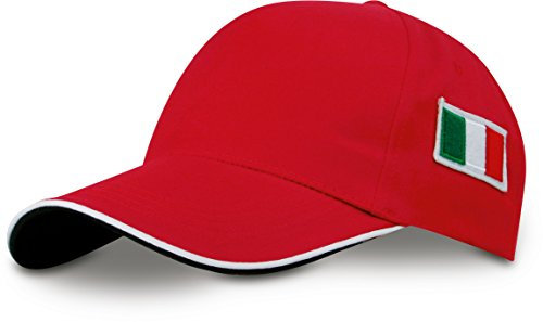 Hat Cap 5 Panel Cap mit Schirm und tricolor italienische Flagge
