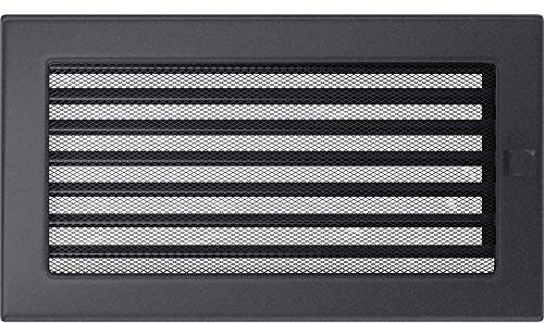 Rejilla de ventilación kratki Rejilla de Chimenea 17cm x 30cm Grafito con persianas