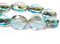 SiAura Material ® - 10 Stück Kristallglas Perlen oval 24x20mm AB dunkelgrün