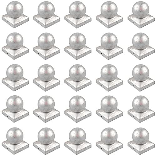 25x Pfostenkappe verzinkt Pyramide/Kugel (121 x 121 mm Kugel)